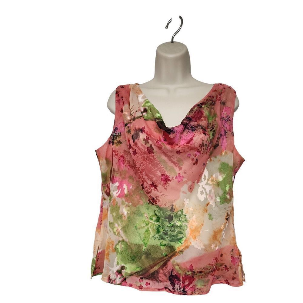 Womens Modelli 2000 Flora Ombré Cowl Neckline Blouse Size XXL